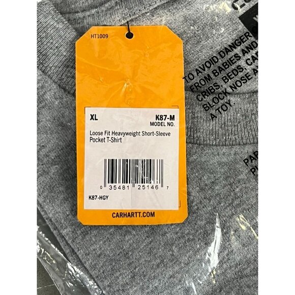Carhartt Men's K87 Workwear Pocket Crewneck Cotton T-Shirt Sz. XL Gray - Picture 6 of 6